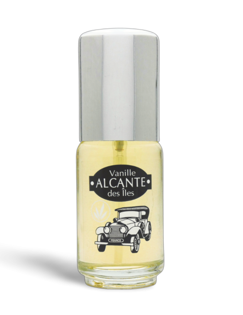 Vanille des îles, diffuseur de parfum et désodorisant en spray pour voiture Alcante