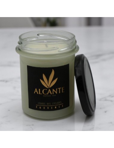 Cèdres des Cyclades, bougie parfumée cire végétale Alcante - Ambiance 150g