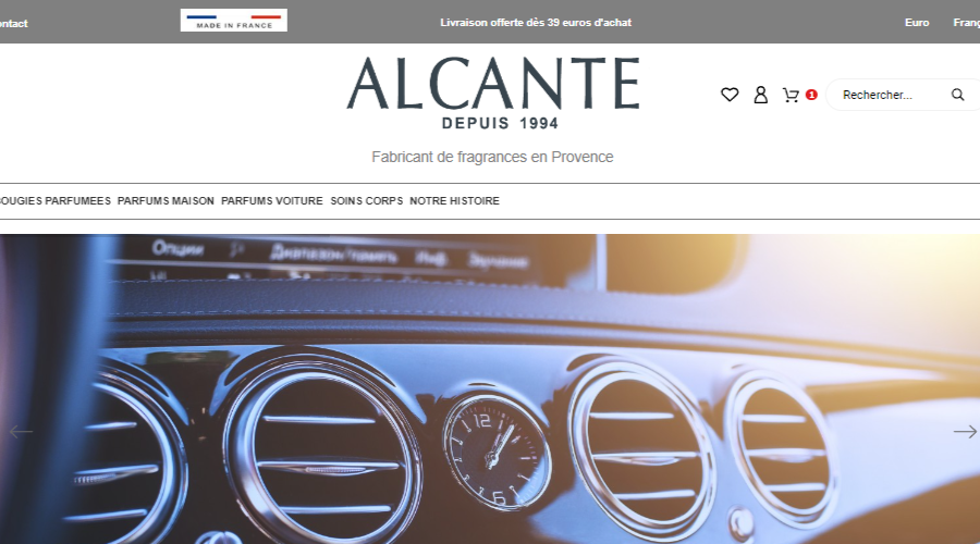 Le site Alcante fait peau neuve. Fabriqués en France, plus de 30 parfums d'ambiance pour voiture